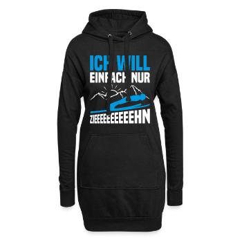 Saut à ski, Sports d’hiver, saut à ski, chance, vol à ski - Sweat-shirt à capuche long Femme - noir - Devant