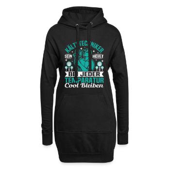 Profession de technicien en climatisation en tant que frigoriste - Sweat-shirt à capuche long Femme - noir - Devant