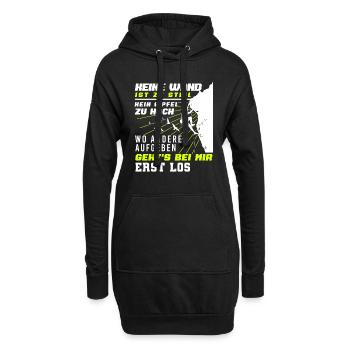 Klettern bouldern lustiges Motiv Kletterer - Hoodie-Kleid - Schwarz - Vorne