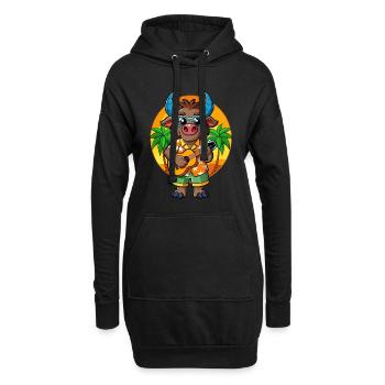 Lustige Buffalo Cartoon Sommer Strand Sonnenbrille - Hoodie-Kleid - Schwarz - Vorne