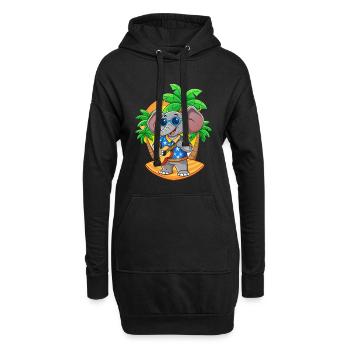 Lustige Elefant Cartoon Sommer Strand Sonnenbrille - Hoodie-Kleid - Schwarz - Vorne
