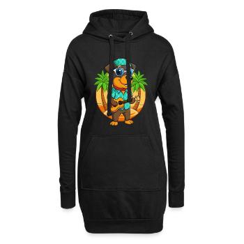 Drôle de Rottweiler Chien Lunettes de soleil de plage d’été - Sweat-shirt à capuche long Femme - noir - Devant