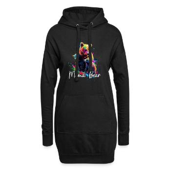 Floral Artistique Maman Ours Ours Maman Fête des Mères - Sweat-shirt à capuche long Femme - noir - Devant