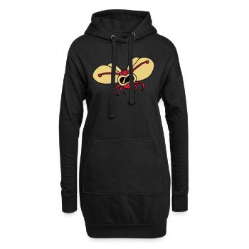 butterfly_pilot_3c - Hoodie-Kleid - Schwarz - Vorne