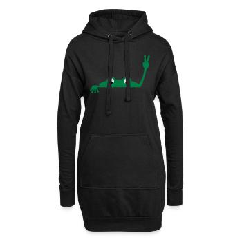 Frog face - Hoodie-Kleid - Schwarz - Vorne