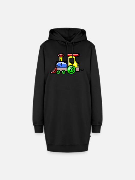 eisenbahn zug tram train railroad railway locomoti - Hoodie-Kleid - Schwarz