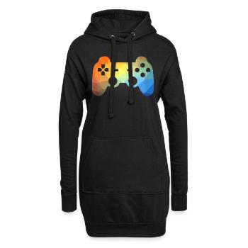 Contrôleur de jeu coloré - Sweat-shirt à capuche long Femme - noir - Devant