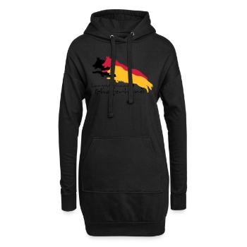langstockhaar schäferhund - Hoodie-Kleid - Schwarz - Vorne