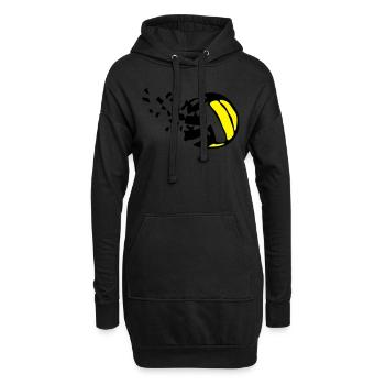 explosion ballon volleyball destructurer destructi - Sweat-shirt à capuche long Femme - noir - Devant