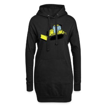 Chenille de chantier - Sweat-shirt à capuche long Femme - noir - Devant