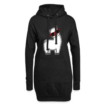 Lama Alpaca Gift Ladies Gentlemen Children - Hoodie Dress - black - Front