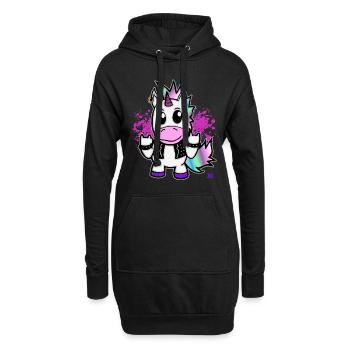 Einhorn Geschenk Für Frauen, Herren Und Kinder - Hoodie-Kleid - Schwarz - Vorne