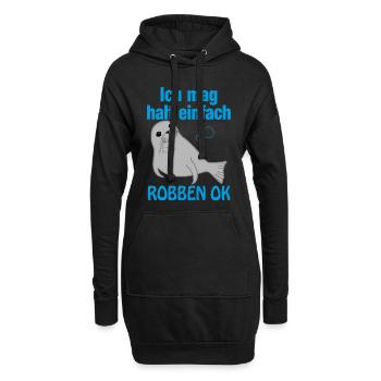 Ich Mag Robben Seerobben Spruch Lustig Geschenk - Hoodie-Kleid - Schwarz - Vorne