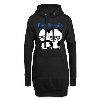 Panda Best Friends Freunde Freundschafts Geschenk - Hoodie-Kleid - Schwarz - Vorne