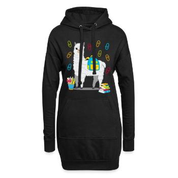 L'école de lama alpaga commence le cadeau scolaire 2020 - Sweat-shirt à capuche long Femme - noir - Devant