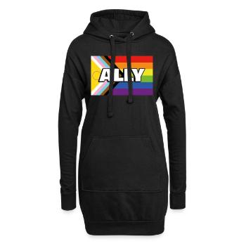 Pride Ally Inclusive Pride Progress Flag - Hoodie Dress - black - Front
