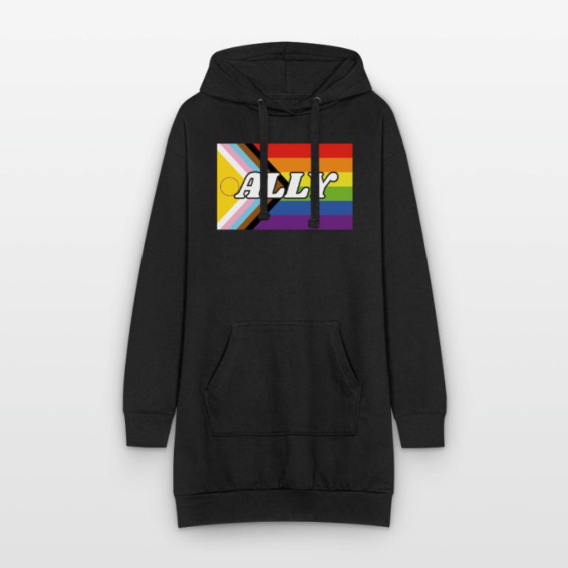 Drapeau de progrès Ally Inclusive Pride Sweat-shirt à capuche long Femme