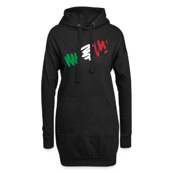 Italien Abstrakt - Hoodie-Kleid - Schwarz - Vorne