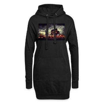 Halloween Landschaft - Hoodie-Kleid - Schwarz - Vorne