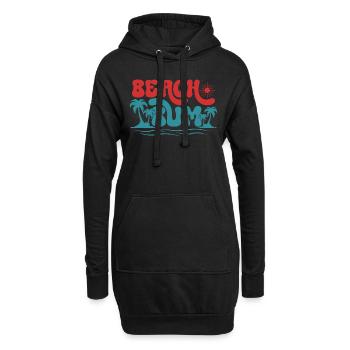 Beach Bum, Sommer Sonne Urlaub Strand Palmen Meer - Hoodie-Kleid - Schwarz - Vorne