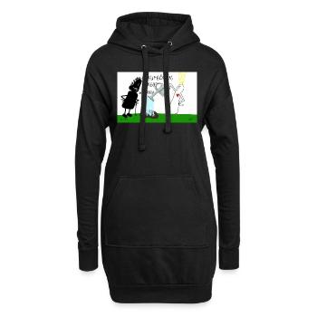 Aufhören, Ängste zu schüren. - Hoodie-Kleid - Schwarz - Vorne