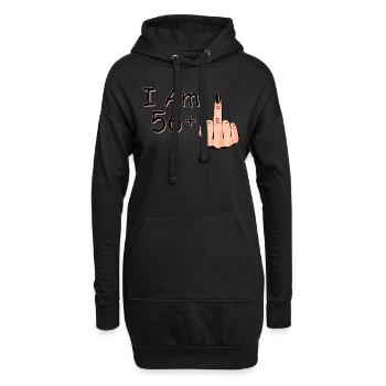 Ich bin 56 + 1 Mittelfinger Hemd Ich bin 56 plus, - Hoodie-Kleid - Schwarz - Vorne