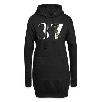 Nummer 37 Blumengrün - 37. Blumengeburtstag - Hoodie-Kleid - Schwarz - Vorne