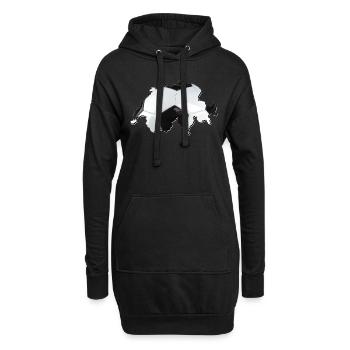 Schweiz Landkarte – echter Fußball - Hoodie-Kleid - Schwarz - Vorne