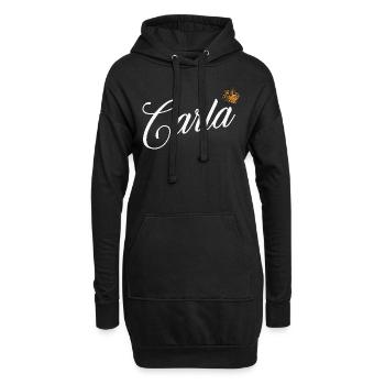 Carla Custom Name für Frauen Kinder Kleinkinder - Carla - Hoodie-Kleid - Schwarz - Vorne