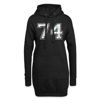 74 dans blanc in Used Look - Sweat-shirt à capuche long Femme - noir - Devant