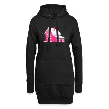 Weihnachten Pink Girlie Frauen Mädchen Geschenk - Hoodie-Kleid - Schwarz - Vorne