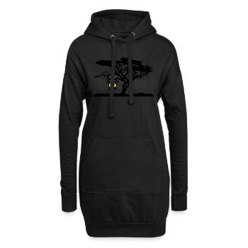 Owl Tree Hanging upside Different - Hoodie Dress - black - Front