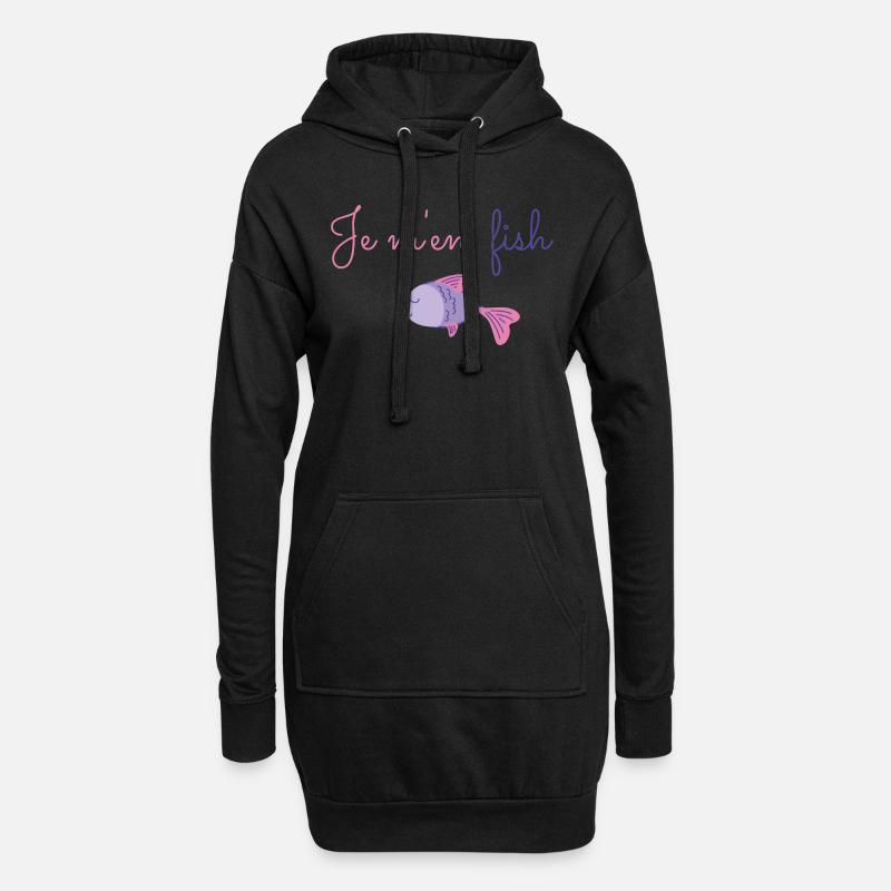 fishe - Sweat-shirt à capuche long Femme - noir