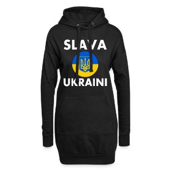 Slava ukraini - Hoodie-Kleid - Schwarz - Vorne