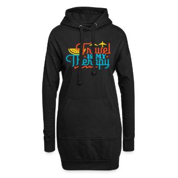 Le voyage est ma thérapie - Sweat-shirt à capuche long Femme - noir - Devant