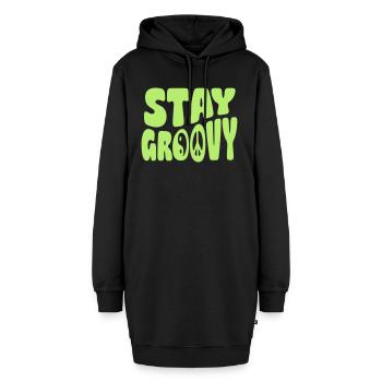 Stay Groovy - Hoodie-Kleid - Schwarz - Vorne