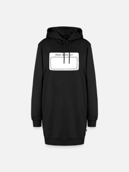 Namensschild mein Name ist - Hoodie-Kleid - Schwarz