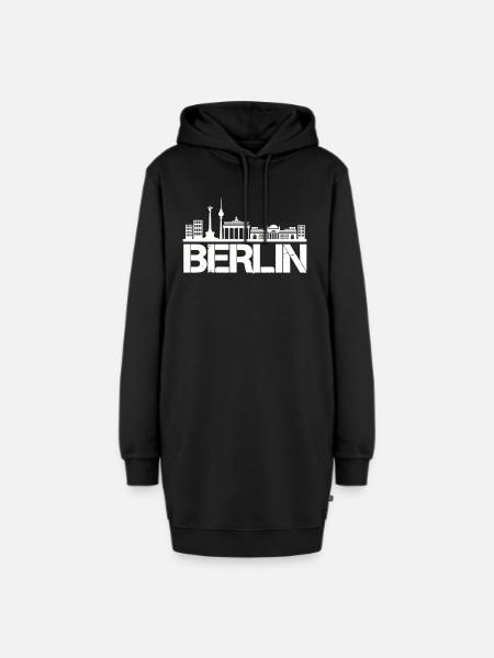 berlin skyline - Hoodie-Kleid - Schwarz