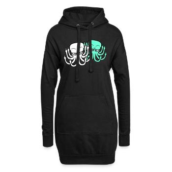 2 Pieuvre Majeur Insulte Fuck Off Équipe - Sweat-shirt à capuche long Femme - noir - Devant