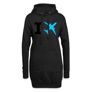 I travel - fliegen - reisen - Hoodie-Kleid - Schwarz - Vorne