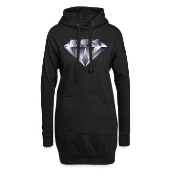 diamant - Sweat-shirt à capuche long Femme - noir - Devant
