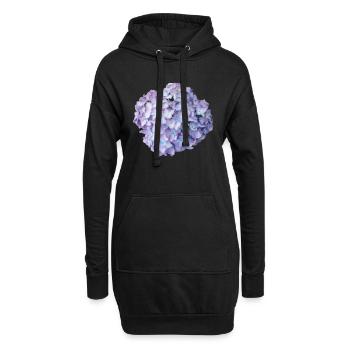 Hortensie lila Sommer - Hoodie-Kleid - Schwarz - Vorne