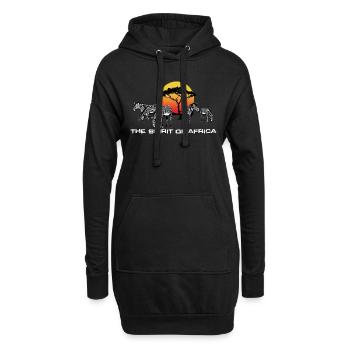 l'Esprit de l'Afrique (zèbres) - Sweat-shirt à capuche long Femme - noir - Devant