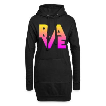 Rave Clothing EDM Music für Raver und DJ - Hoodie-Kleid - Schwarz - Vorne