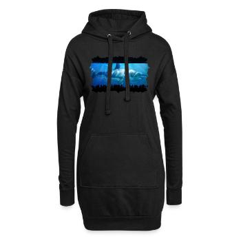 Megalodon Hai im Aquarium - Hoodie-Kleid - Schwarz - Vorne