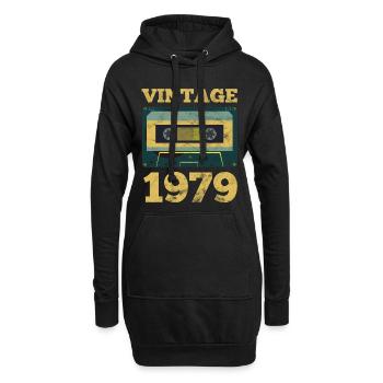 Idée de cadeau d'anniversaire de 1979 année de naissance rétro 1979 - Sweat-shirt à capuche long Femme - noir - Devant