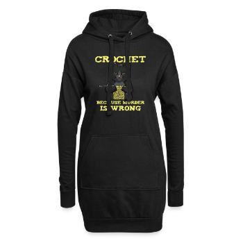 Crochet Because Murder Is Wrong - Sweat-shirt à capuche long Femme - noir - Devant