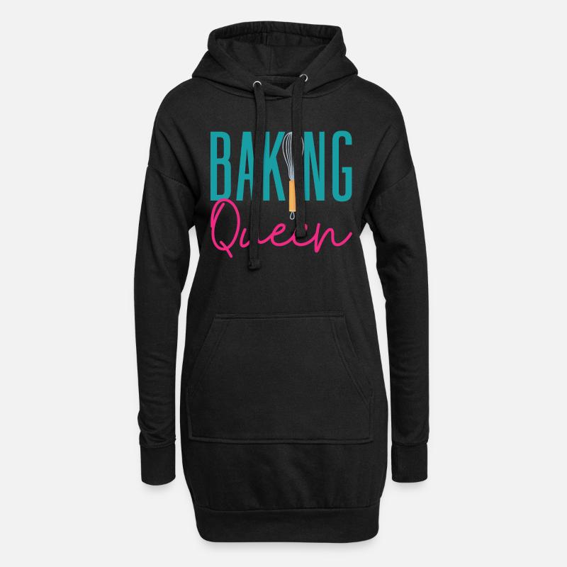 Baking Queen Pastry Lover Baker Profession - Hoodie-Kleid - Schwarz