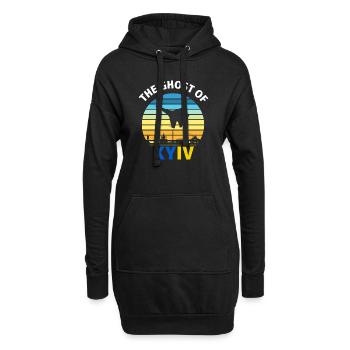 I Stand With Ukraine , The Ghost of Kyiv - Hoodie-Kleid - Schwarz - Vorne