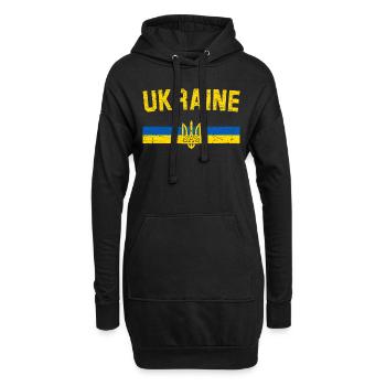 Ukraine - Hoodie-Kleid - Schwarz - Vorne